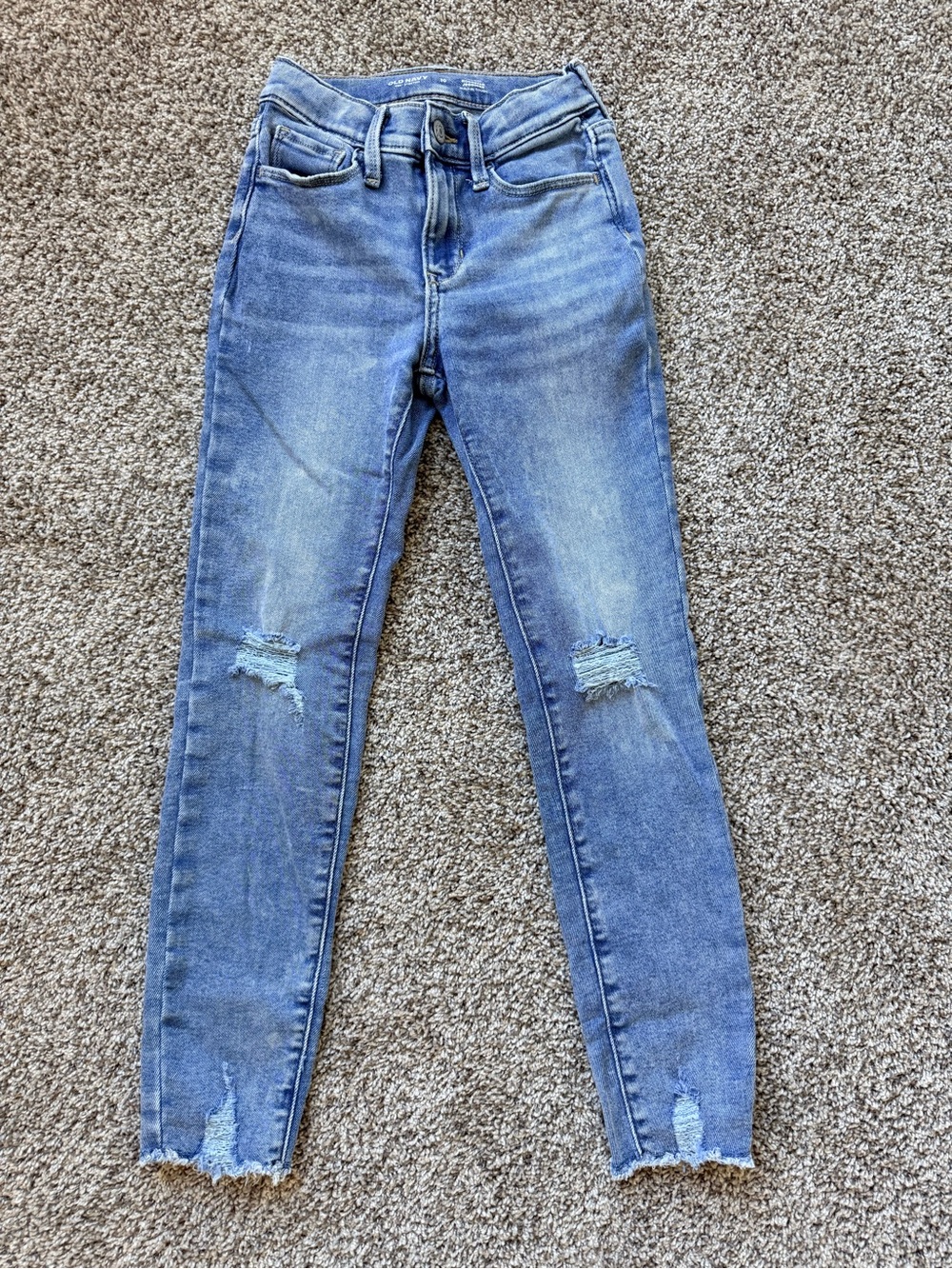 High-Rise Light Blue Distressed Girl’s Jeans
